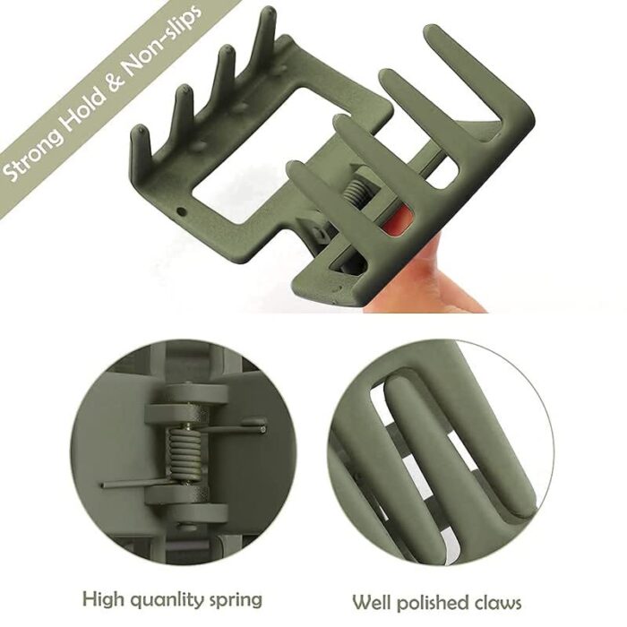 Jaanshu 4 PCS Matte Square Claw Clips for women - 2" Durable Hair Clips for Thick Hair, Stylish Multicolor Hair Accessories for Women - Image 3