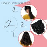 Jaanshu 20-Inch Curly Wavy Black Daily Wear Hair Extension - Natural Look, 5-Clip Design, Durable, Comfortable, and Heat-Resistant Styling. - Image 5