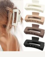 JAANSHU 4 Pc Matte Hair Claw Set – Stylish, Durable, Non-Slip Clips for Women & Girls – Perfect for All Hair Types & Everyday Use (Pack of 4) - Image 6