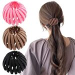 JAANSHU Bird Nest Hair Ponytail Holder - Plastic Bun Clip with Easy Grip Design, Durable Multi-Color Hair Claw for Stylish Updos