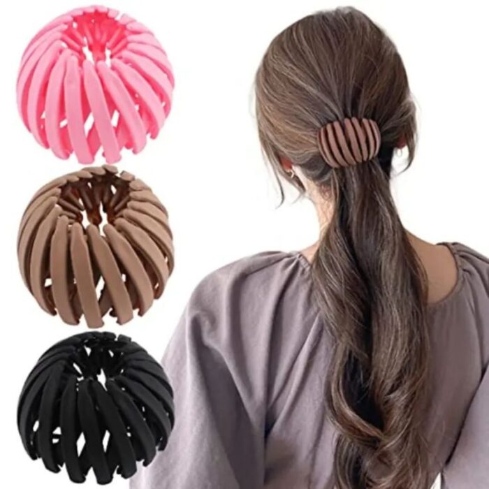 JAANSHU Bird Nest Hair Ponytail Holder - Plastic Bun Clip with Easy Grip Design, Durable Multi-Color Hair Claw for Stylish Updos - Image 1