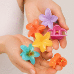 JAANSHU Flower Hair Claw Clips for Women & Girls, Strong Grip for Thin & Thick Hair, Durable Pack of 4 Tropical Accessories - Image 2