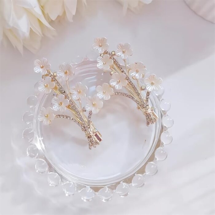 JAANSHU | Party wear Elegant White Flower Metal Hair Clip / hair accessories for girls pack of 2 - Image 8
