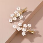 JAANSHU | Party wear Elegant White Flower Metal Hair Clip / hair accessories for girls pack of 2 - Image 3
