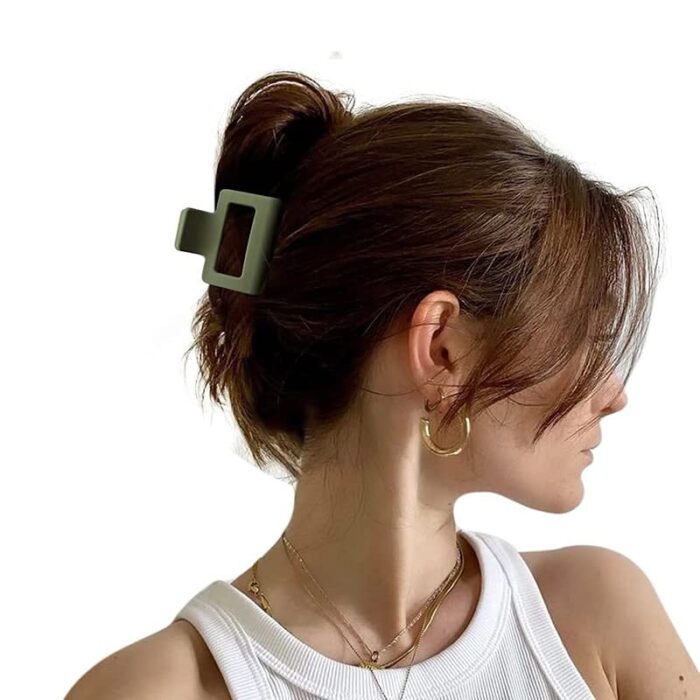 Jaanshu 4 PCS Matte Square Claw Clips for women - 2" Durable Hair Clips for Thick Hair, Stylish Multicolor Hair Accessories for Women - Image 2